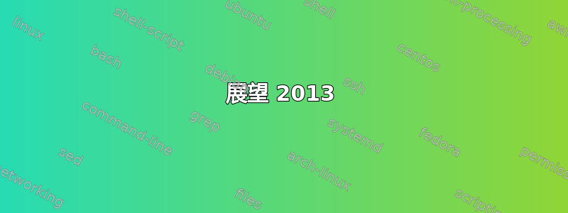 展望 2013