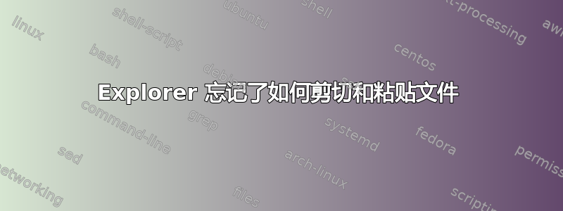 Explorer 忘记了如何剪切和粘贴文件