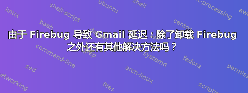 由于 Firebug 导致 Gmail 延迟：除了卸载 Firebug 之外还有其他解决方法吗？