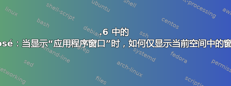 10.6 中的 Exposé：当显示“应用程序窗口”时，如何仅显示当前空间中的窗口？