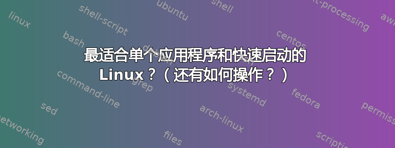 最适合单个应用程序和快速启动的 Linux？（还有如何操作？）