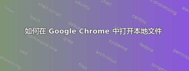 如何在 Google Chrome 中打开本地文件