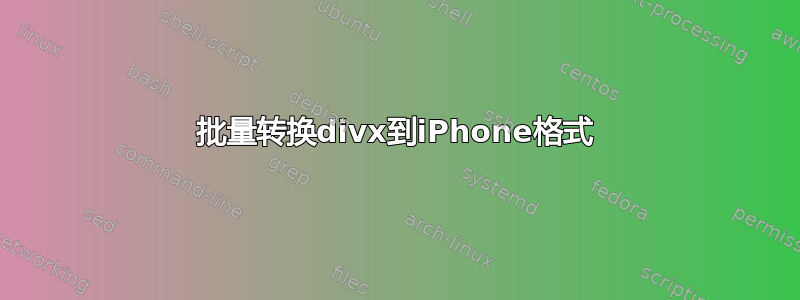 批量转换divx到iPhone格式