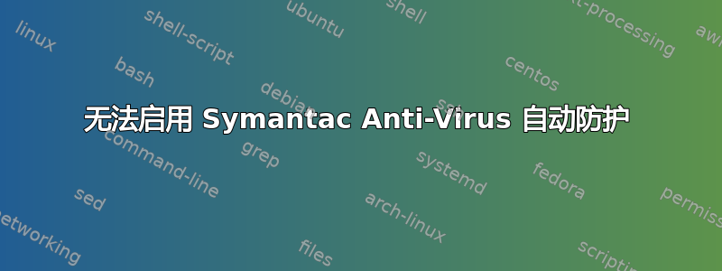 无法启用 Symantac Anti-Virus 自动防护