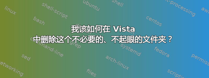 我该如何在 Vista 中删除这个不必要的、不起眼的文件夹？