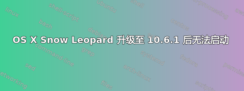 OS X Snow Leopard 升级至 10.6.1 后无法启动