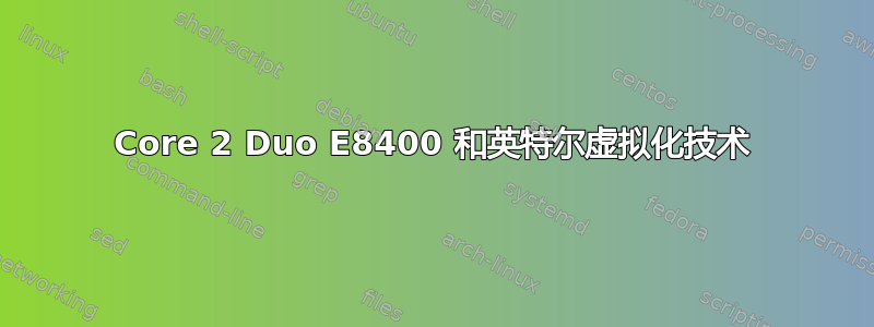 Core 2 Duo E8400 和英特尔虚拟化技术