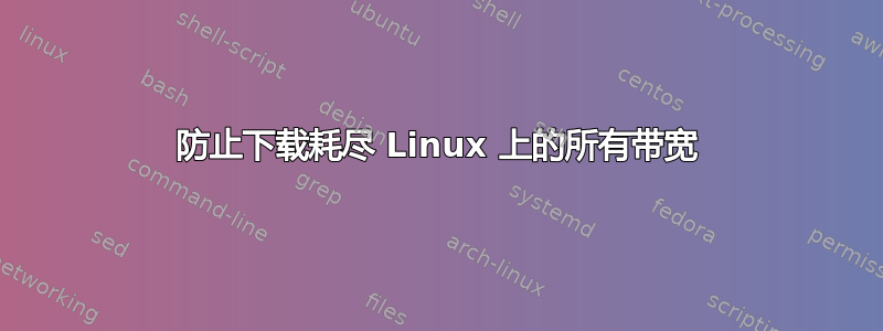 防止下载耗尽 Linux 上的所有带宽