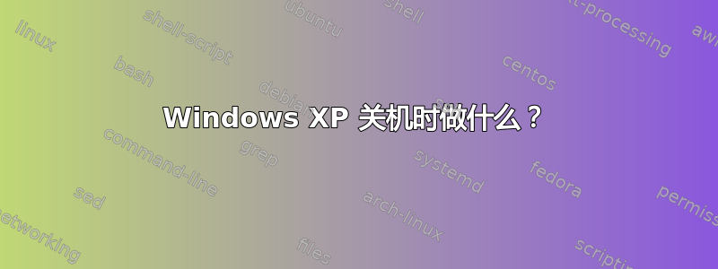 Windows XP 关机时做什么？