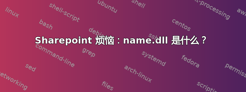 Sharepoint 烦恼：name.dll 是什么？