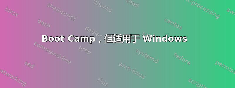 Boot Camp，但适用于 Windows 