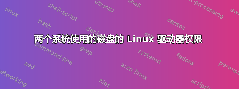 两个系统使用的磁盘的 Linux 驱动器权限