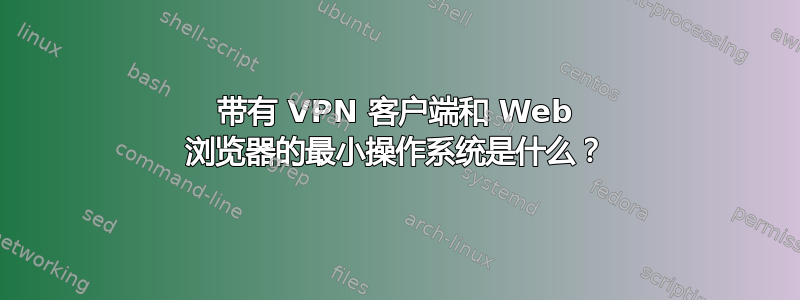 带有 VPN 客户端和 Web 浏览器的最小操作系统是什么？