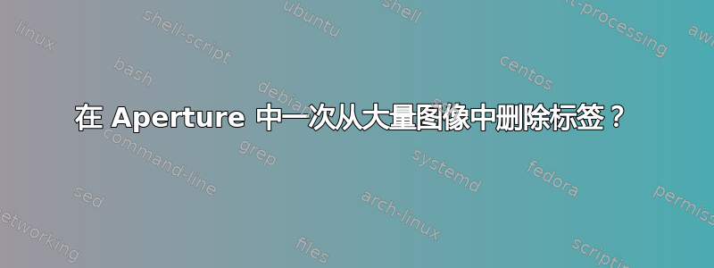 在 Aperture 中一次从大量图像中删除标签？