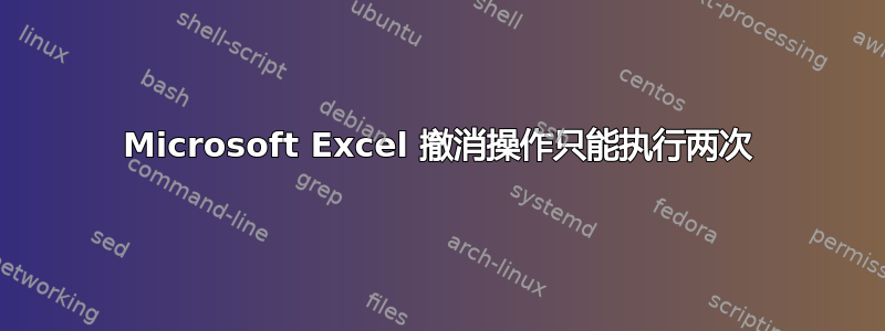 Microsoft Excel 撤消操作只能执行两次