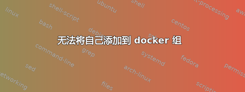 无法将自己添加到 docker 组 