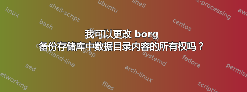 我可以更改 borg 备份存储库中数据目录内容的所有权吗？