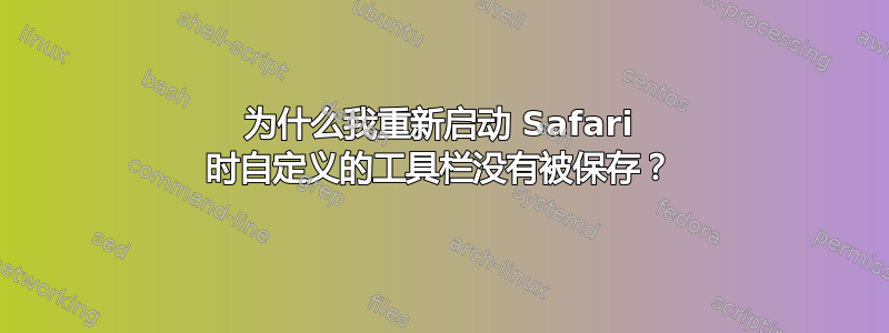 为什么我重新启动 Safari 时自定义的工具栏没有被保存？