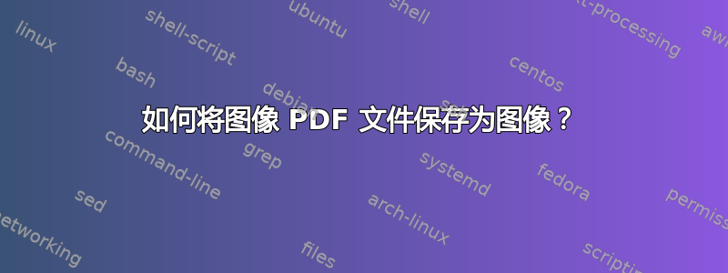 如何将图像 PDF 文件保存为图像？