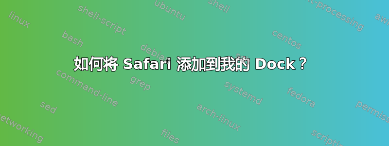 如何将 Safari 添加到我的 Dock？