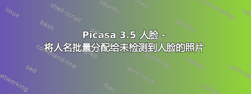 Picasa 3.5 人脸 - 将人名批量分配给未检测到人脸的照片