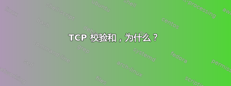 TCP 校验和，为什么？