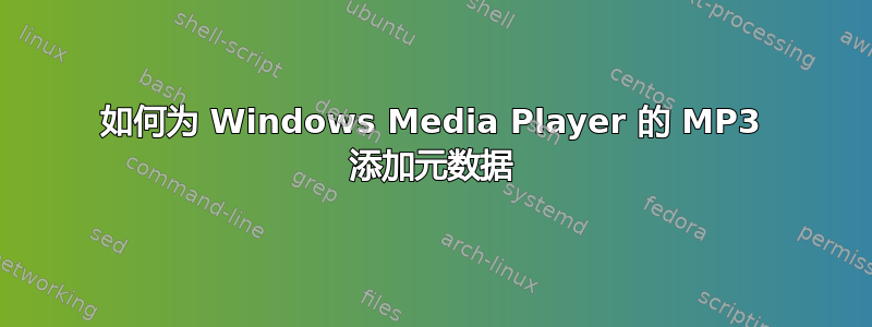 如何为 Windows Media Player 的 MP3 添加元数据