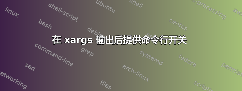 在 xargs 输出后提供命令行开关