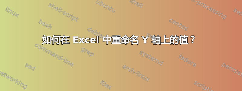 如何在 Excel 中重命名 Y 轴上的值？