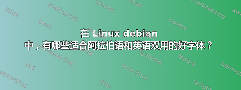 在 Linux debian 中，有哪些适合阿拉伯语和英语双用的好字体？