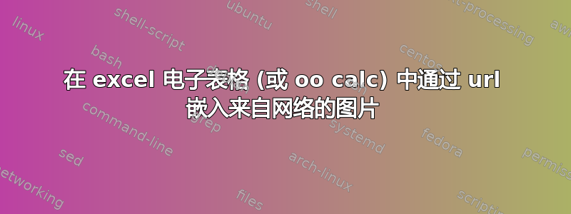 在 excel 电子表格 (或 oo calc) 中通过 url 嵌入来自网络的图片