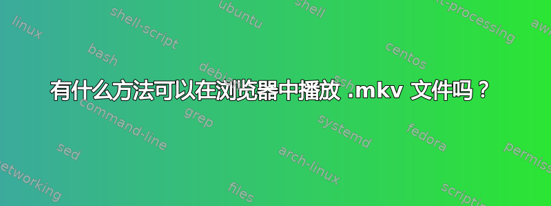 有什么方法可以在浏览器中播放 .mkv 文件吗？