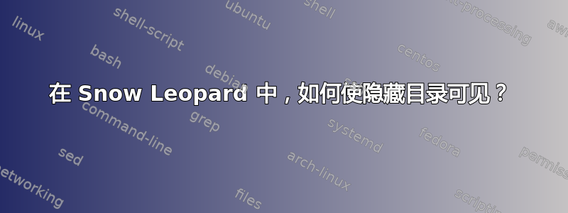 在 Snow Leopard 中，如何使隐藏目录可见？