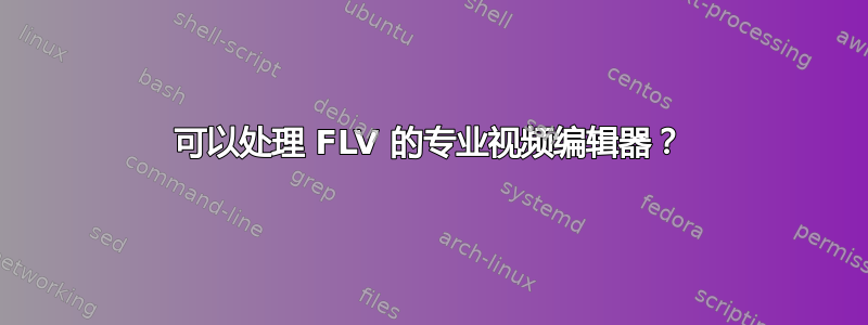 可以处理 FLV 的专业视频编辑器？