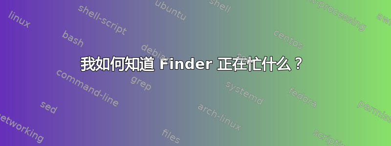 我如何知道 Finder 正在忙什么？