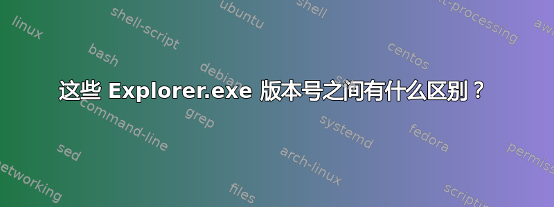 这些 Explorer.exe 版本号之间有什么区别？