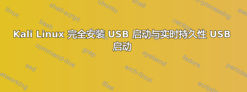 Kali Linux 完全安装 USB 启动与实时持久性 USB 启动