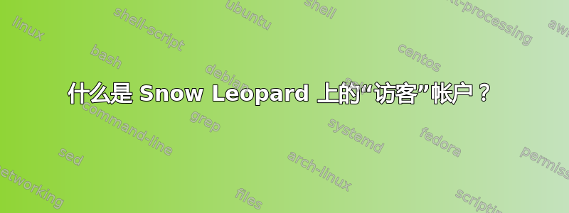 什么是 Snow Leopard 上的“访客”帐户？