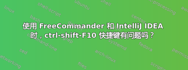 使用 FreeCommander 和 IntelliJ IDEA 时，ctrl-shift-F10 快捷键有问题吗？