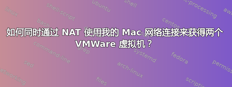 如何同时通过 NAT 使用我的 Mac 网络连接来获得两个 VMWare 虚拟机？