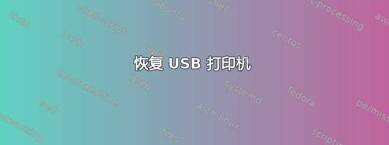 恢复 USB 打印机