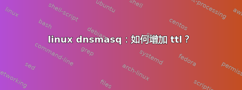 linux dnsmasq：如何增加 ttl？