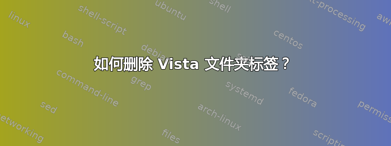 如何删除 Vista 文件夹标签？