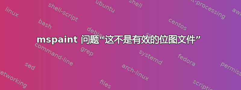 mspaint 问题“这不是有效的位图文件”