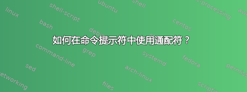 如何在命令提示符中使用通配符？