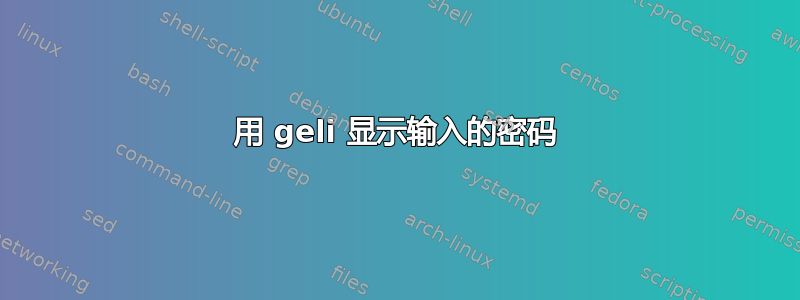 用 geli 显示输入的密码