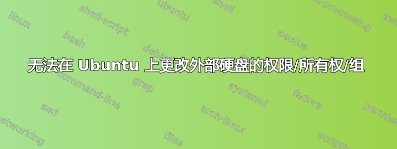 无法在 Ubuntu 上更改外部硬盘的权限/所有权/组