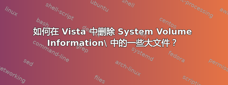 如何在 Vista 中删除 System Volume Information\ 中的一些大文件？