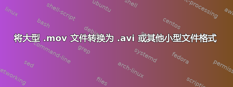 将大型 .mov 文件转换为 .avi 或其他小型文件格式