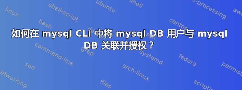 如何在 mysql CLI 中将 mysql DB 用户与 mysql DB 关联并授权？